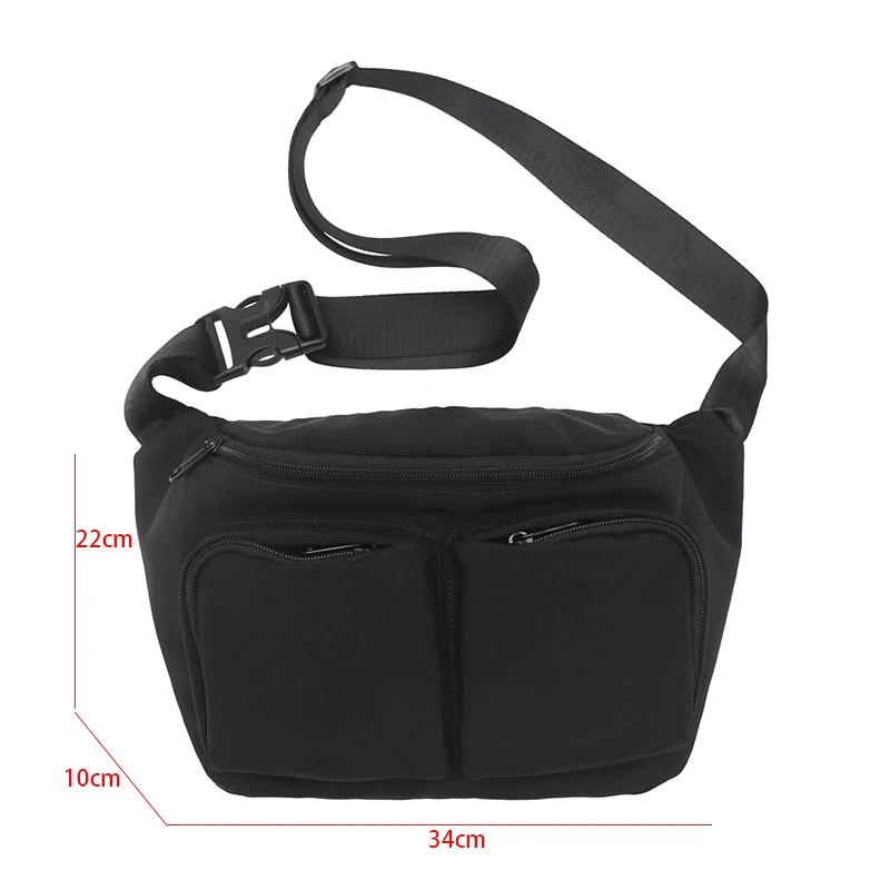 Multifunctional Crossbody Bag Waterproof Nylon Chest Bag Hip Phone Purse