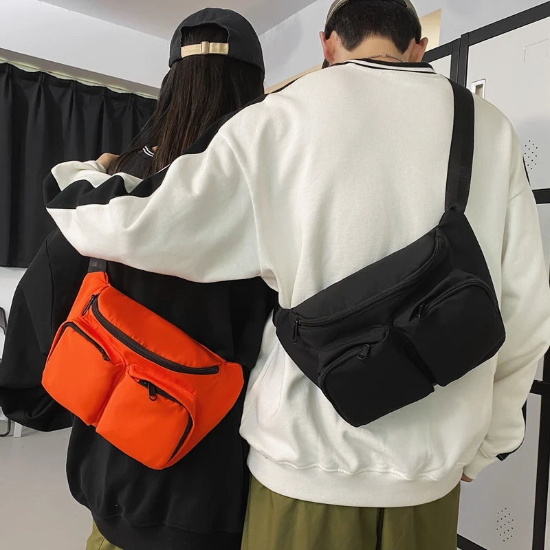 Multifunctional Crossbody Bag Waterproof Nylon Chest Bag Hip Phone Purse