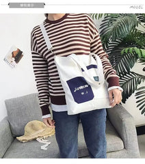 Canvas Shoulder Bag Large Capacity Handbags Women Tote Shopping Crossbody Bags