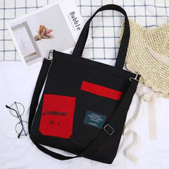 Canvas Shoulder Bag Large Capacity Handbags Women Tote Shopping Crossbody Bags