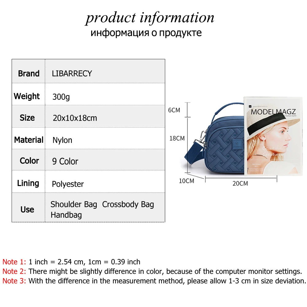 Multifunctional High Nylon Women Messenger Bag Spring Handbag