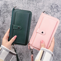 Women Wallet PU Leather Long Wallets Clutch Buckle Zipper Purse