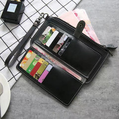 Women's Long Wallet PU Leather Clutch Student Purse