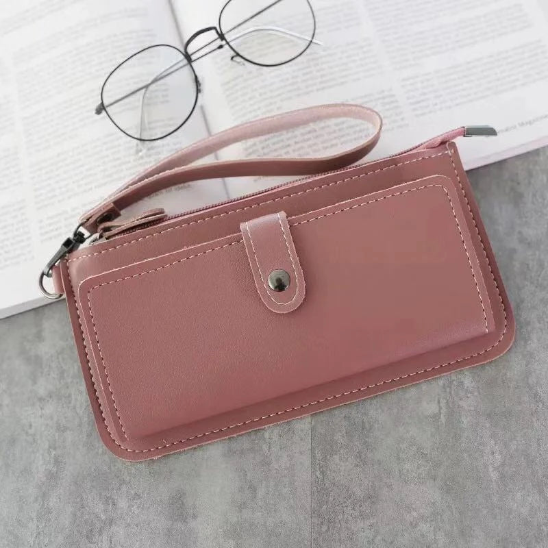 Women's Long Wallet PU Leather Clutch Student Purse