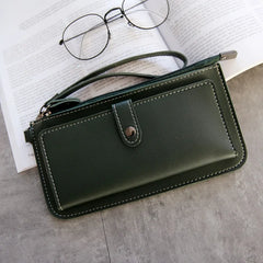 Women's PU Leather Long Wallet Multi-card Clutch Zipper Wallet