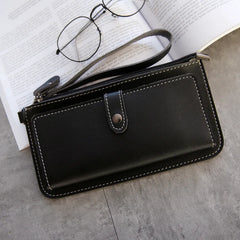 Women's PU Leather Long Wallet Multi-card Clutch Zipper Wallet