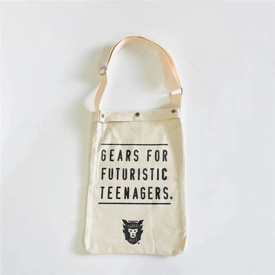 Foldable Double Human Heart Bag Canvas Backpacks