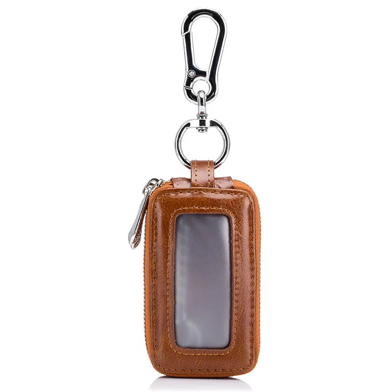 Leather Key Wallet Unisex Bag Key Holders Double Zipper Keychain Case