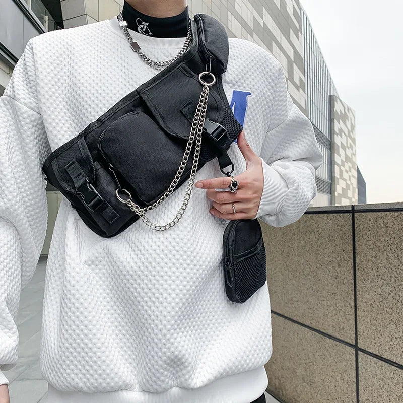 Outdoor Tactical Chest Waist Bag Hip Hop Motorcycle Phone Crossbody