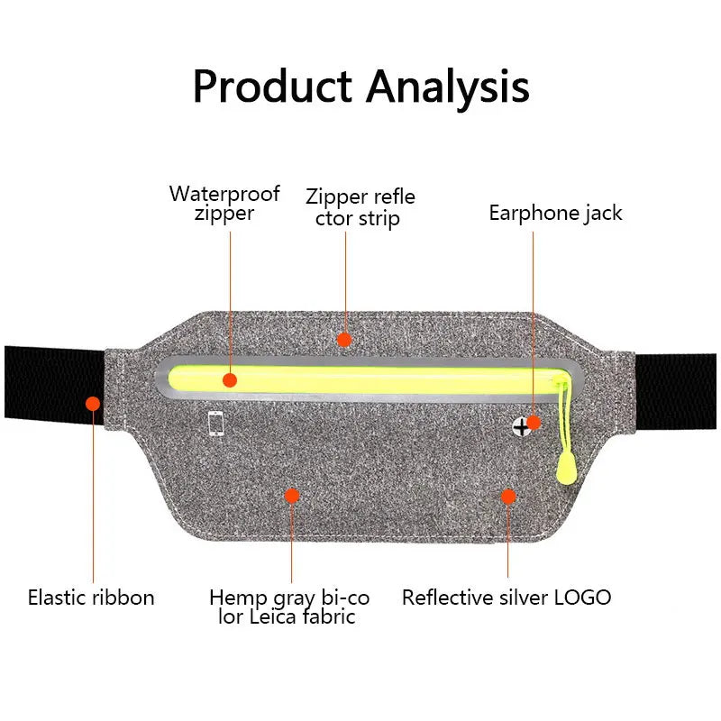 Multifunctional Sports Waist Bag Running Mobile Phone Bag Unisex Gym Bag