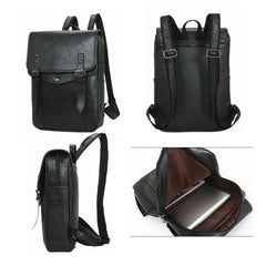 Vintage Waterproff Backpack Men School Bags Leather Travel Laptop Bag