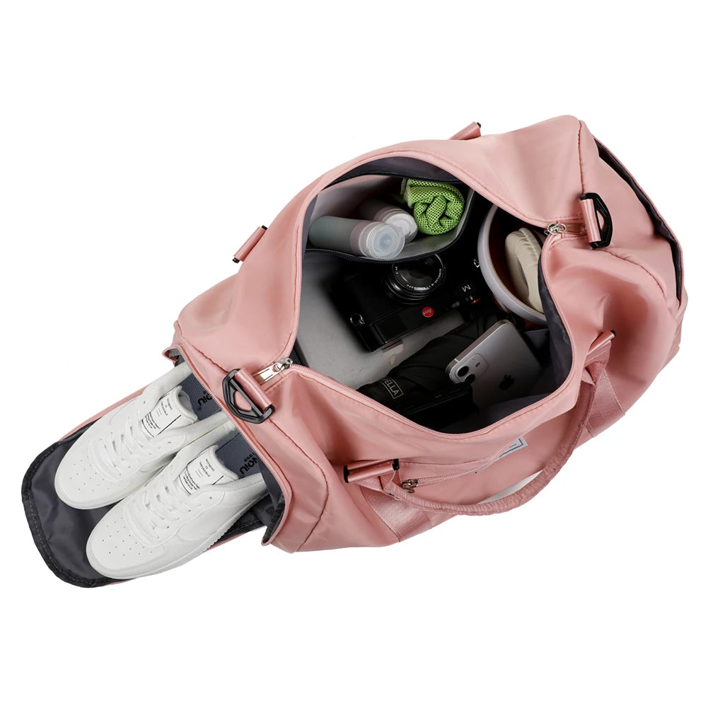 Weeks Travel Duffel Bag Waterproof Large Weekend Bag with Shoe Compartment