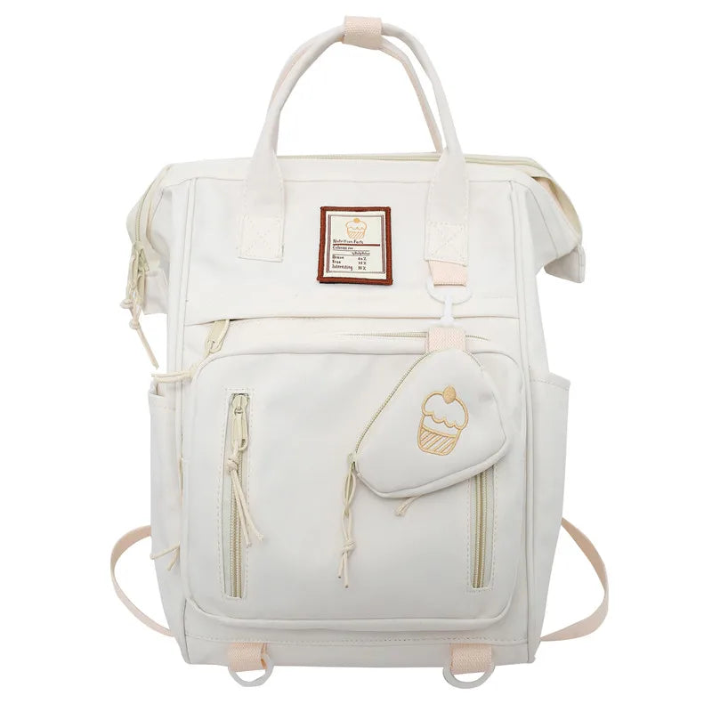 Women's Nylon Backpack Girls Laptop Handbag School Bag