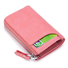 Zippered Car Key Purse Leather Wallet Man Woman F1109