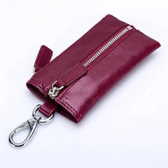 Zippered Car Key Purse Leather Key Wallet F1106