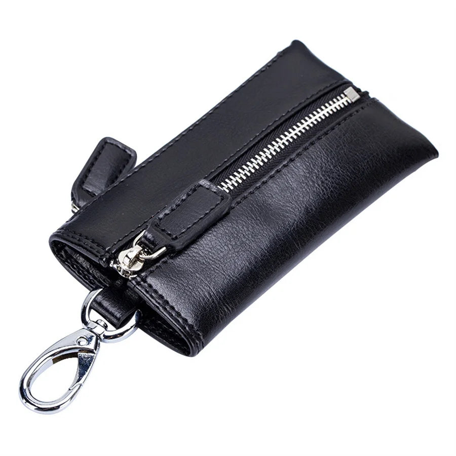 Zippered Car Key Purse Leather Key Wallet F1106