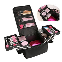 Multilayer Clapboard Cosmetic Bag Case Beauty Salon Tattoos Nail Art Tool Bin