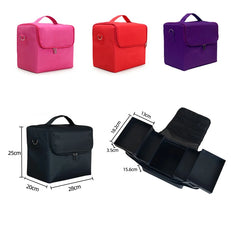 Multilayer Clapboard Cosmetic Bag Case Beauty Salon Tattoos Nail Art Tool Bin