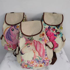 Harajuku Mushroom Linen Drawstring Backpack