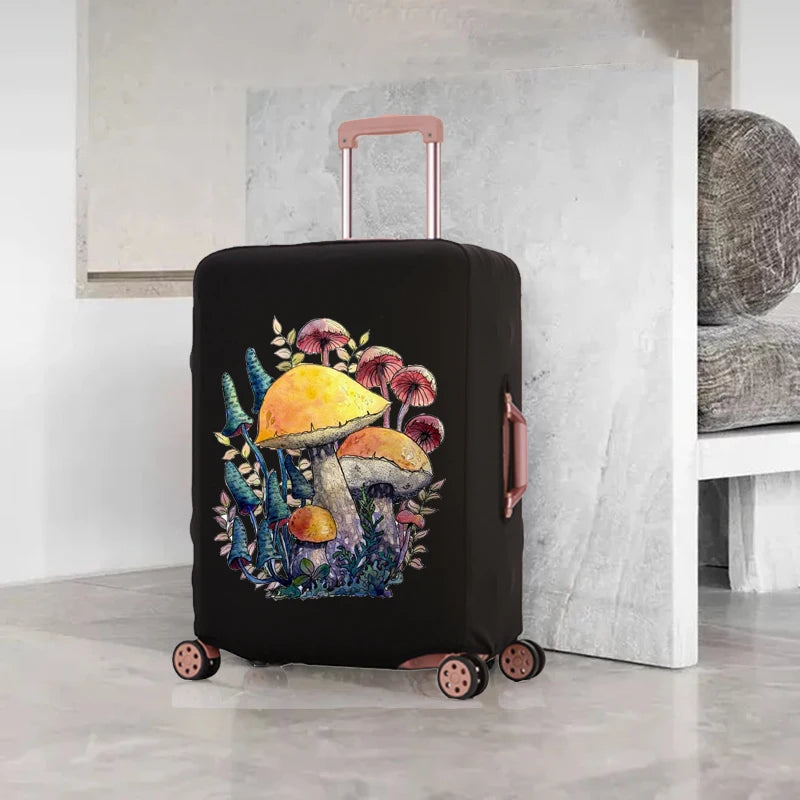 Mushroom Print Luggage Cover 18-32 Inch Washable Travel Protective Dust Cover