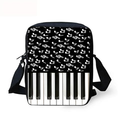 Music Sign Print Messenger Bag Student Casual Cross-body Satchel Handbag