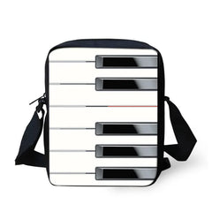 Music Sign Print Messenger Bag Student Casual Cross-body Satchel Handbag