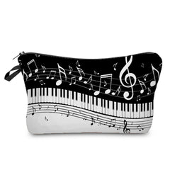 Piano Print Cosmetic Bag Organizer for Women Travel Toiletry Makeup Bag