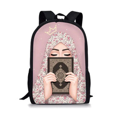 Muslim Girl Love Book Print Women Men Backpacks Casual Students Laptop Daypacks