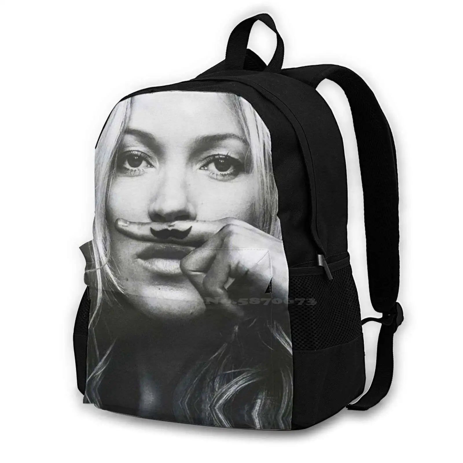 Mustache Pictures 3D Print Backpack Casual Bag 90S Tumblr Womens