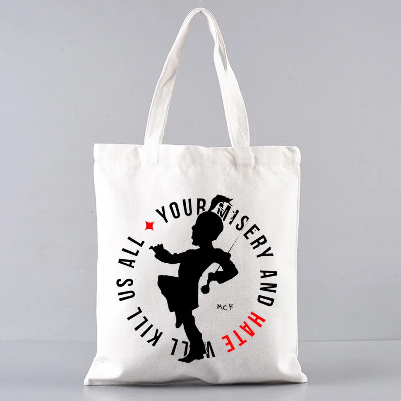 MCR Dead Femme Cartoon Handbags Shoulder Bags Casual Shopping Women Canvas Bag