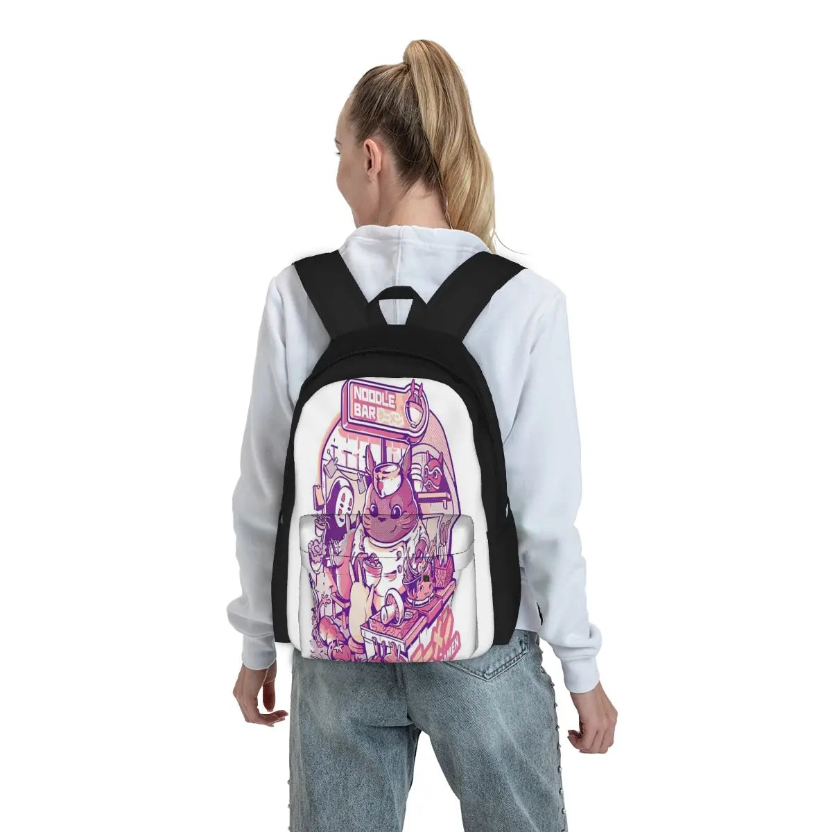 Noodle Bar Backpack Men's Women's Zippered Bag