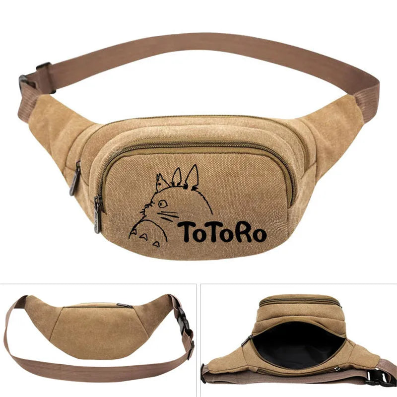 Totoro Anime Canvas Waist Pack Bag Pouch Belt Travel Hip Casual Fanny Bag