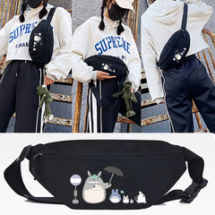 Totoro Printing Waist Bag Unisex High Outdoor Casual Crossbody Pack