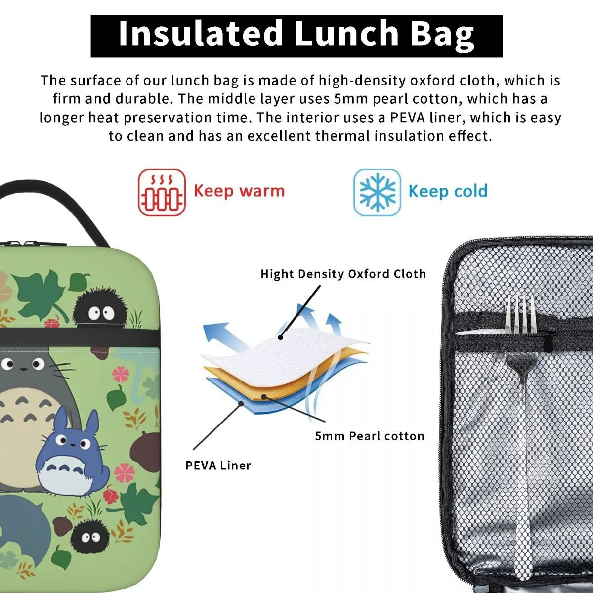 My Neighbour Totoro Anime Lunch Bag Insulated Thermal Cooler Box