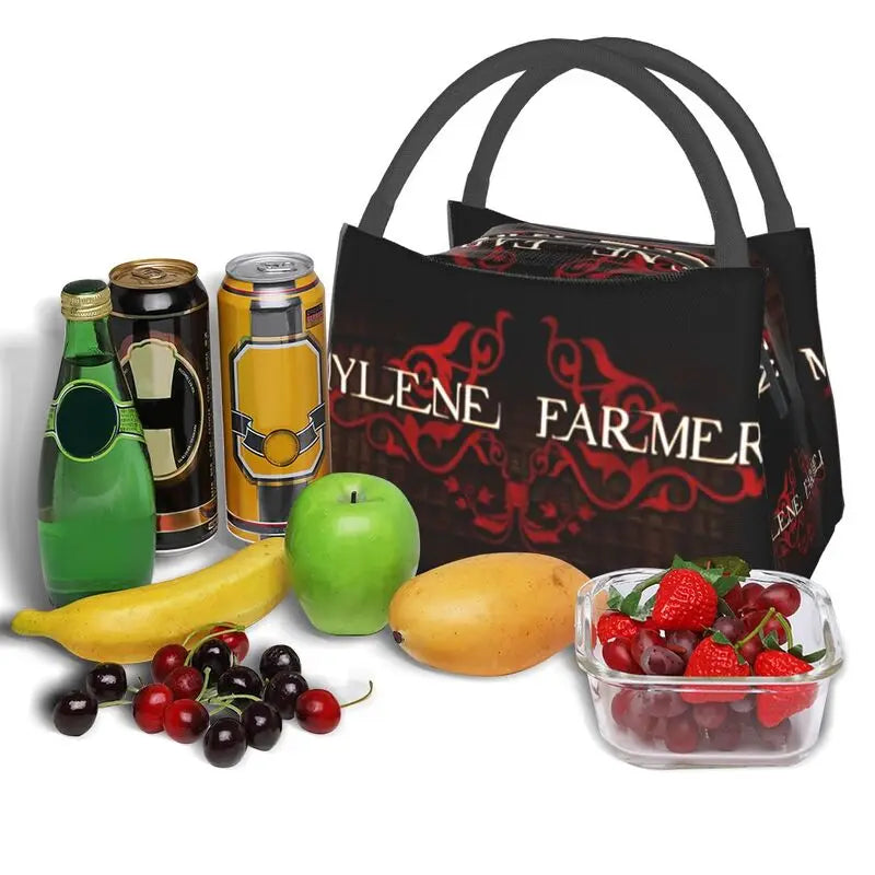 Mylene Farmer Insulated Lunch Bags for Outdoor Picnic Cooler Thermal Bento Box