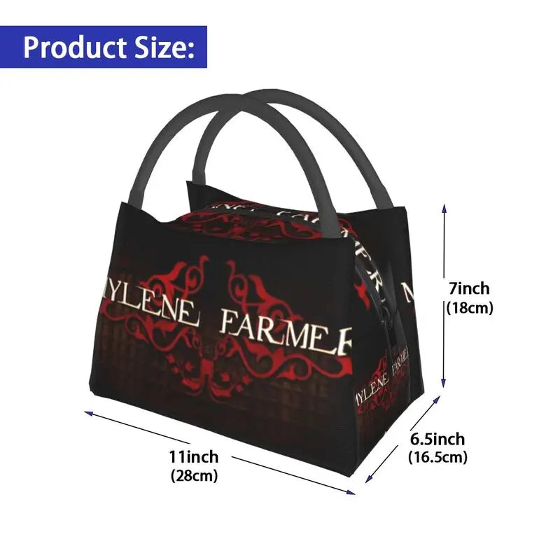 Mylene Farmer Insulated Lunch Bags for Outdoor Picnic Cooler Thermal Bento Box