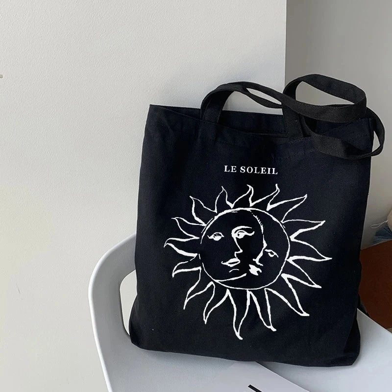 Myth Vintage Sun God ins Canvas Shopper Bag Punk Ulzzang Women Shoulder Bag