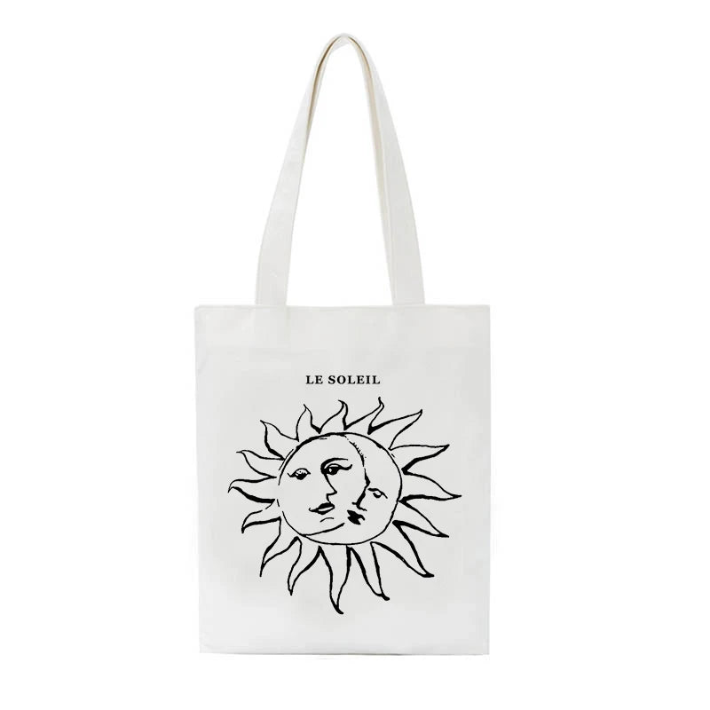 Myth Vintage Sun God ins Canvas Shopper Bag Punk Ulzzang Women Shoulder Bag