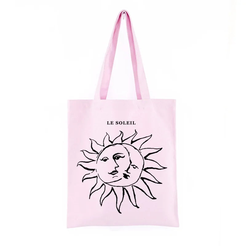Myth Vintage Sun God ins Canvas Shopper Bag Punk Ulzzang Women Shoulder Bag