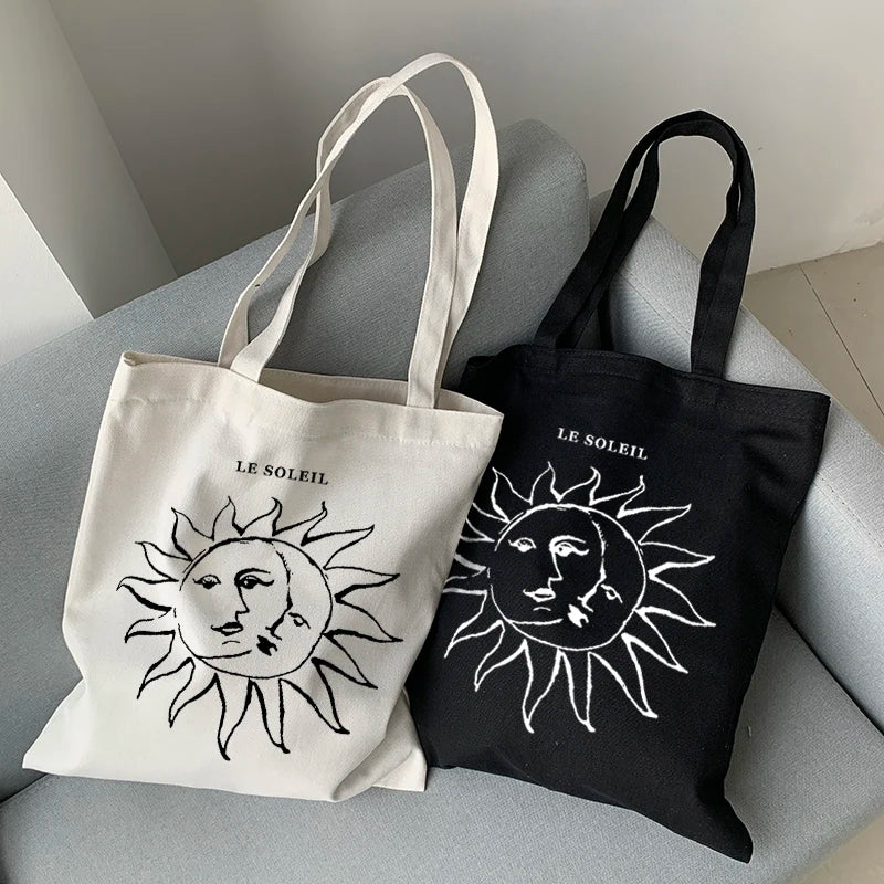 Myth Vintage Sun God ins Canvas Shopper Bag Punk Ulzzang Women Shoulder Bag