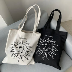 Myth Vintage Sun God ins Canvas Shopper Bag Punk Ulzzang Women Shoulder Bag