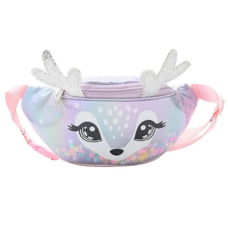 N7MF Kids Elk Print Waist Fanny Pack Belt Pouch Travel Hip Bum Shoulder Bag