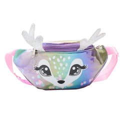N7MF Kids Elk Print Waist Fanny Pack Belt Pouch Travel Hip Bum Shoulder Bag