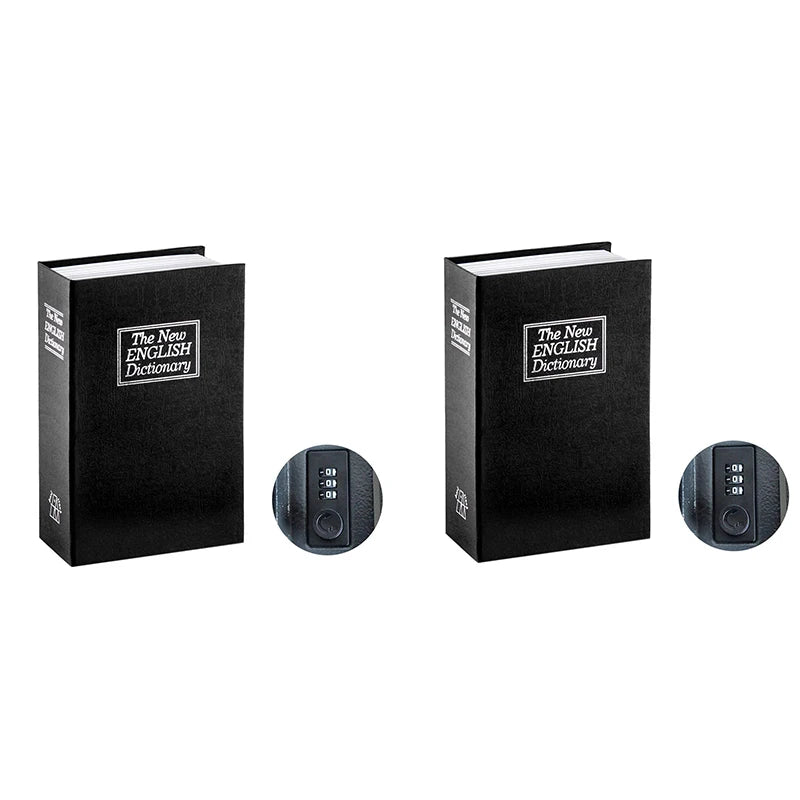 Book Safe with Combination Lock Portable Safe Box