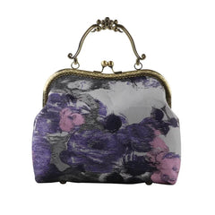Purple Printing Shell Lock Women Hand Bags Chain Shoulder Crossbody Bag