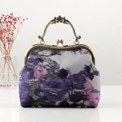 Purple Printing Shell Lock Women Hand Bags Chain Shoulder Crossbody Bag