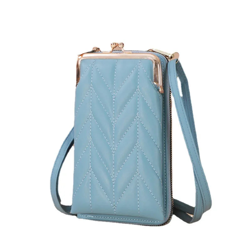 Women's Clip Phone Pocket Shoulder Bag Soft Pu Leather Small Crossbody