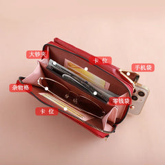 Women's Clip Phone Pocket Shoulder Bag Soft Pu Leather Small Crossbody