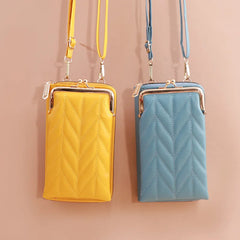 Women's Clip Phone Pocket Shoulder Bag Soft Pu Leather Small Crossbody