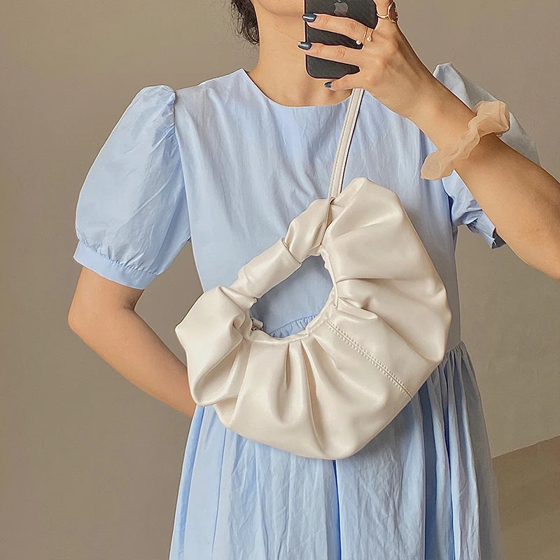 Cloud Bags Small PU Leather Shoulder Crossbody Bucket Bag For Women